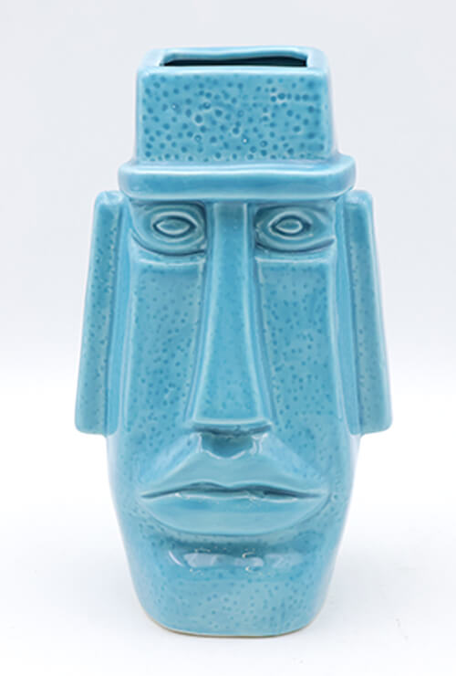 Stone face tiki - Blue