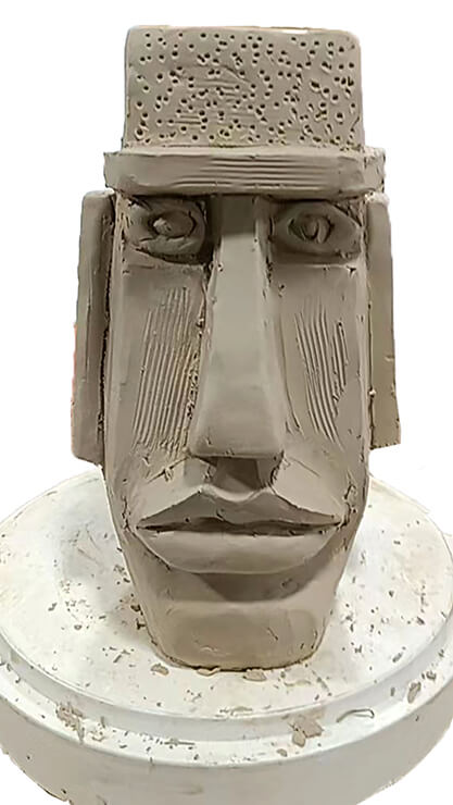 Stone face tiki - Blue