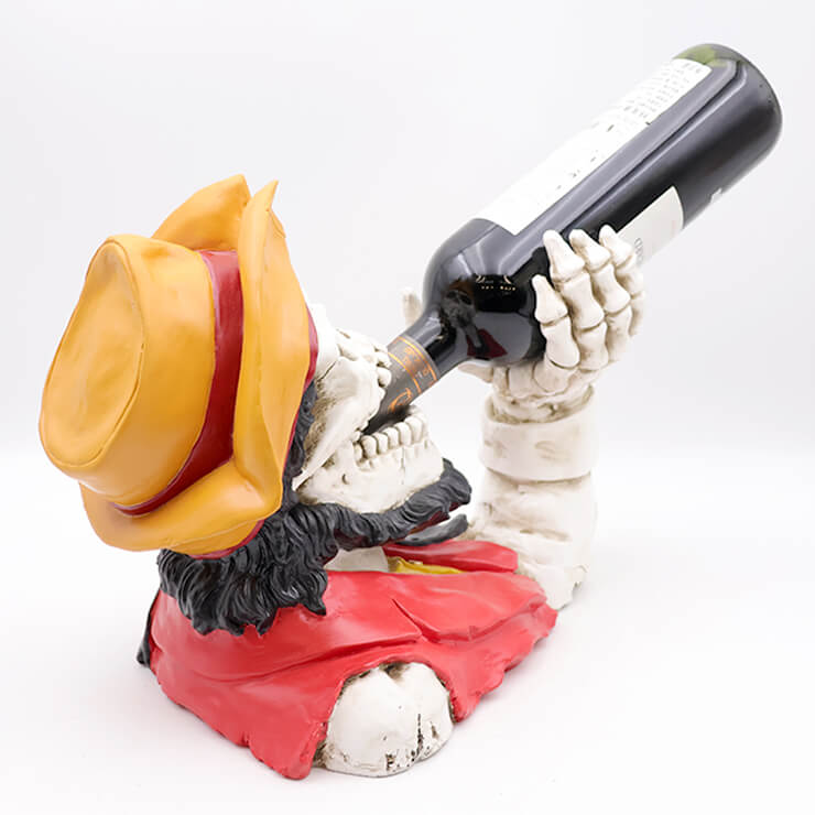 Cowboy skull resin wine bottle holder
