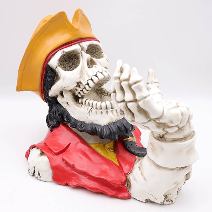 Cowboy skull resin wine bottle holder