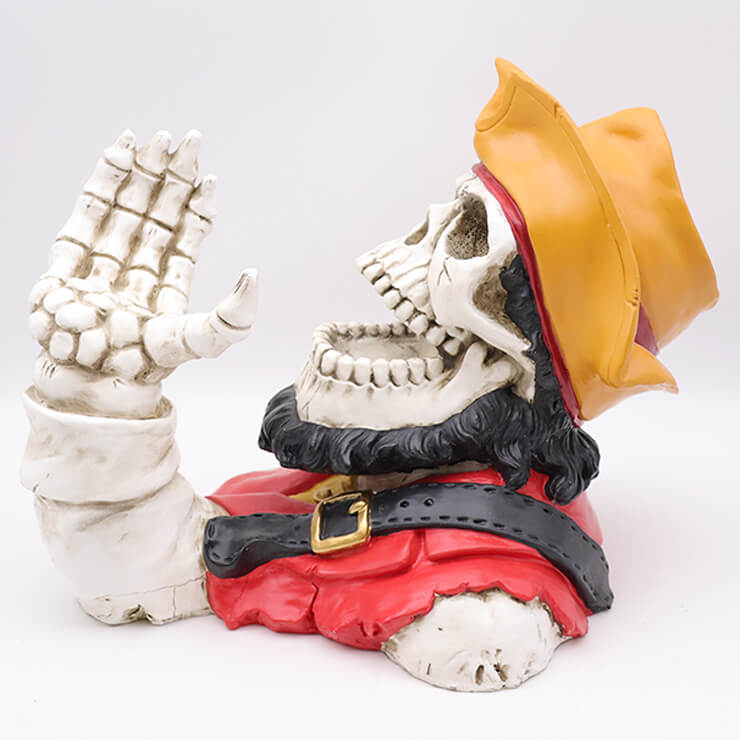 Cowboy skull resin wine bottle holder