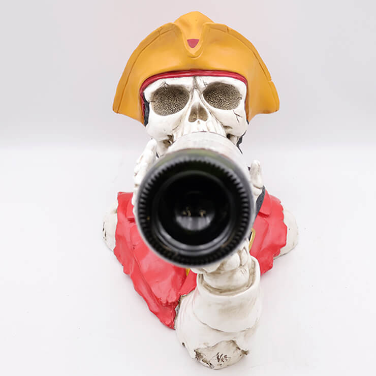 Cowboy skull resin wine bottle holder