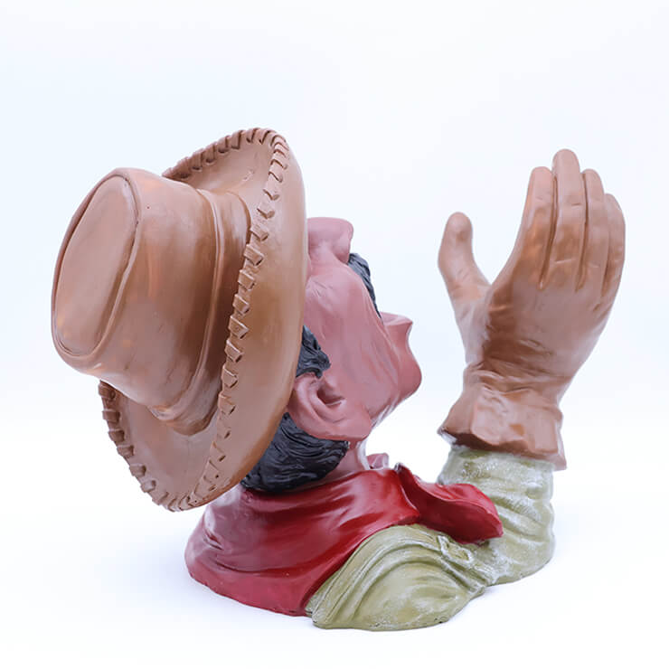 Cowboy resin wine bottle holder
