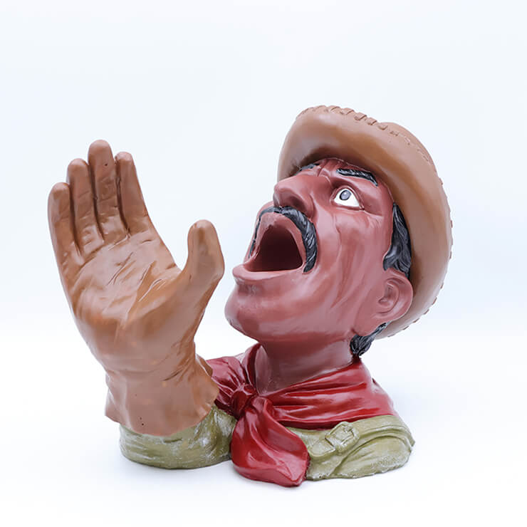 Cowboy resin wine bottle holder