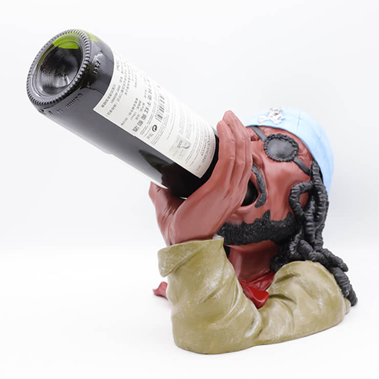 Pirate resin wine bottle holder