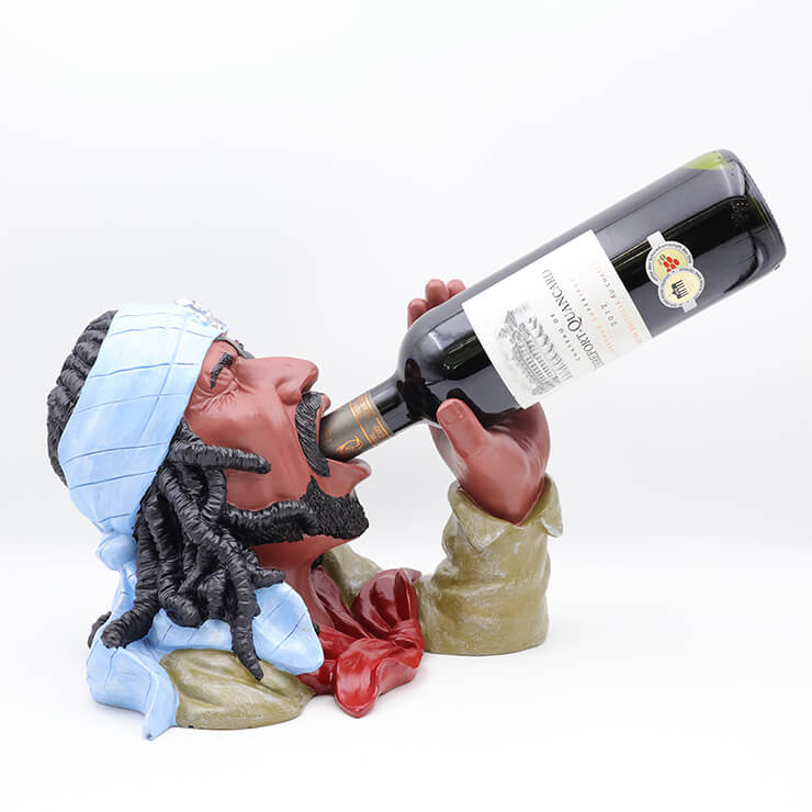 Pirate resin wine bottle holder