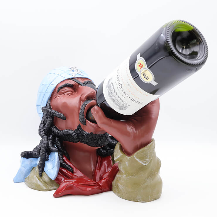 Pirate resin wine bottle holder