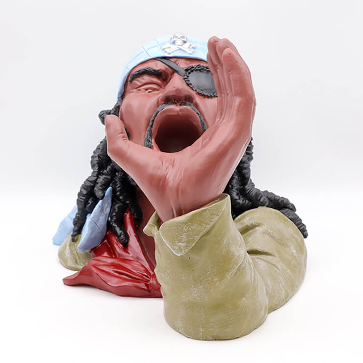 Pirate resin wine bottle holder