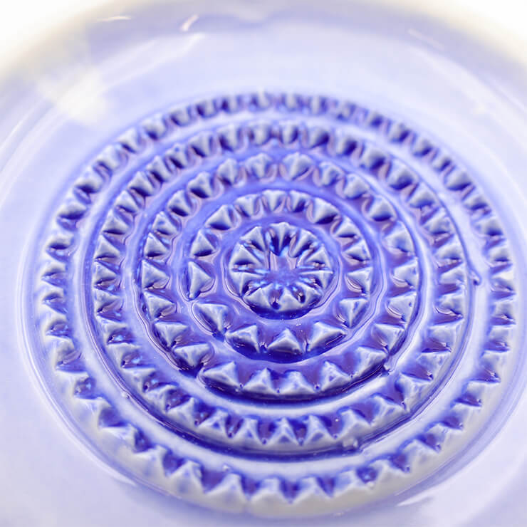 Round garlic grater plate - Blue