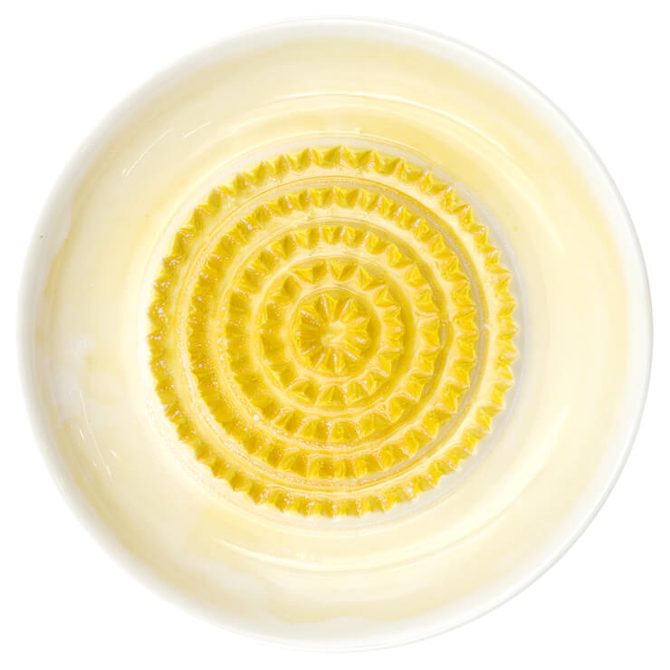 Round garlic grater plate - Yellow