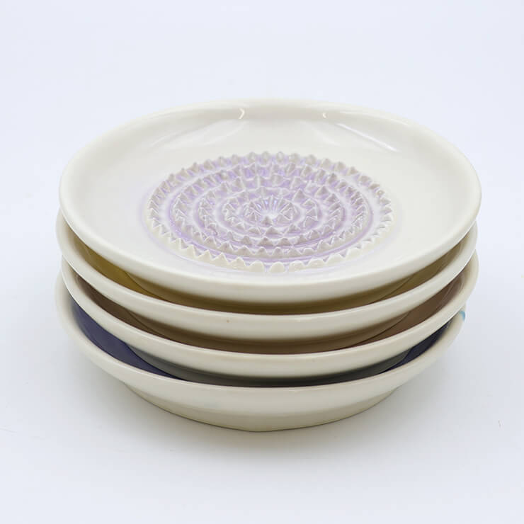 Round garlic grater plate - Green