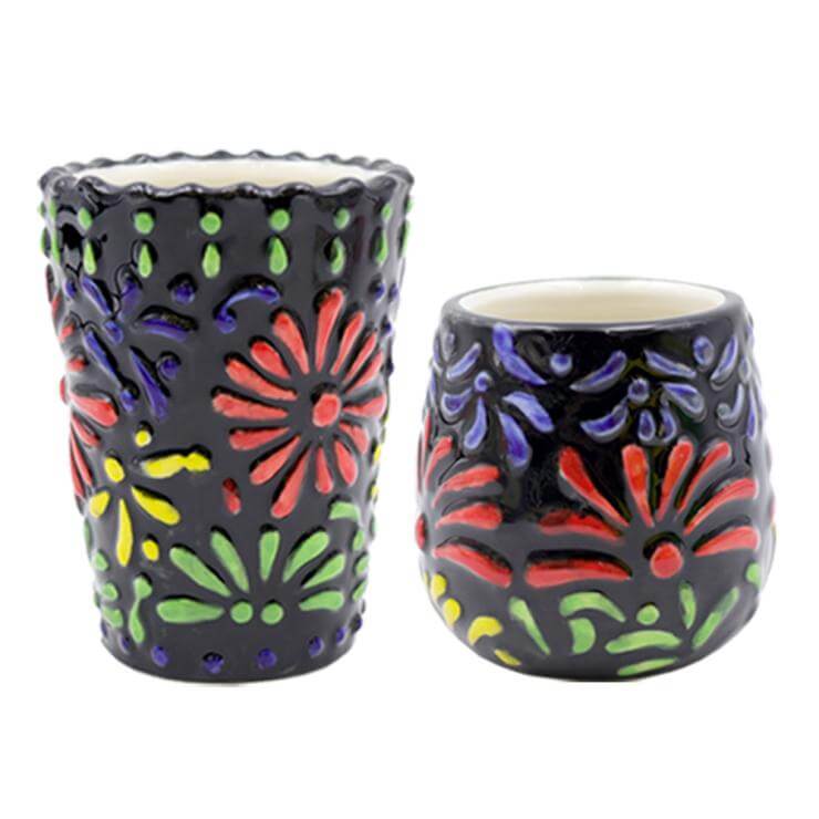 Mexican shot glass - Colored black short