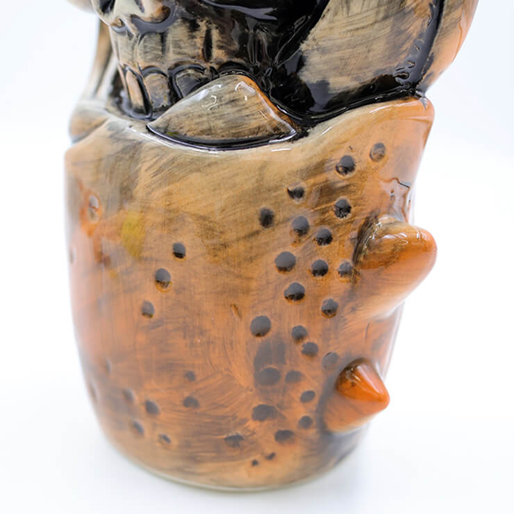 Squashed skull tiki mug