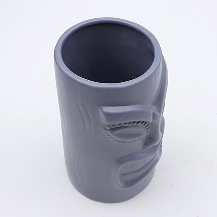 ceramic matte tiki mug