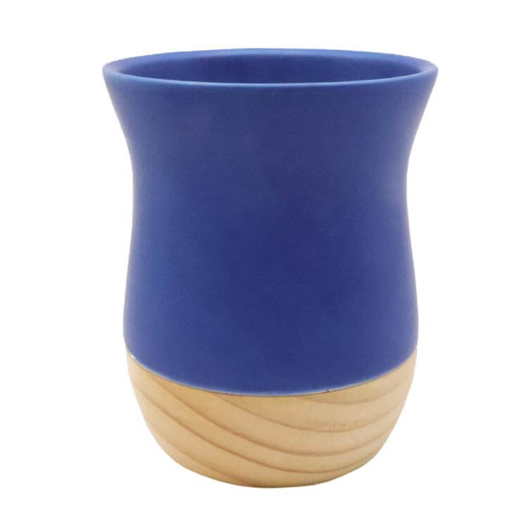 ceramic yerba mate cup - matt blue