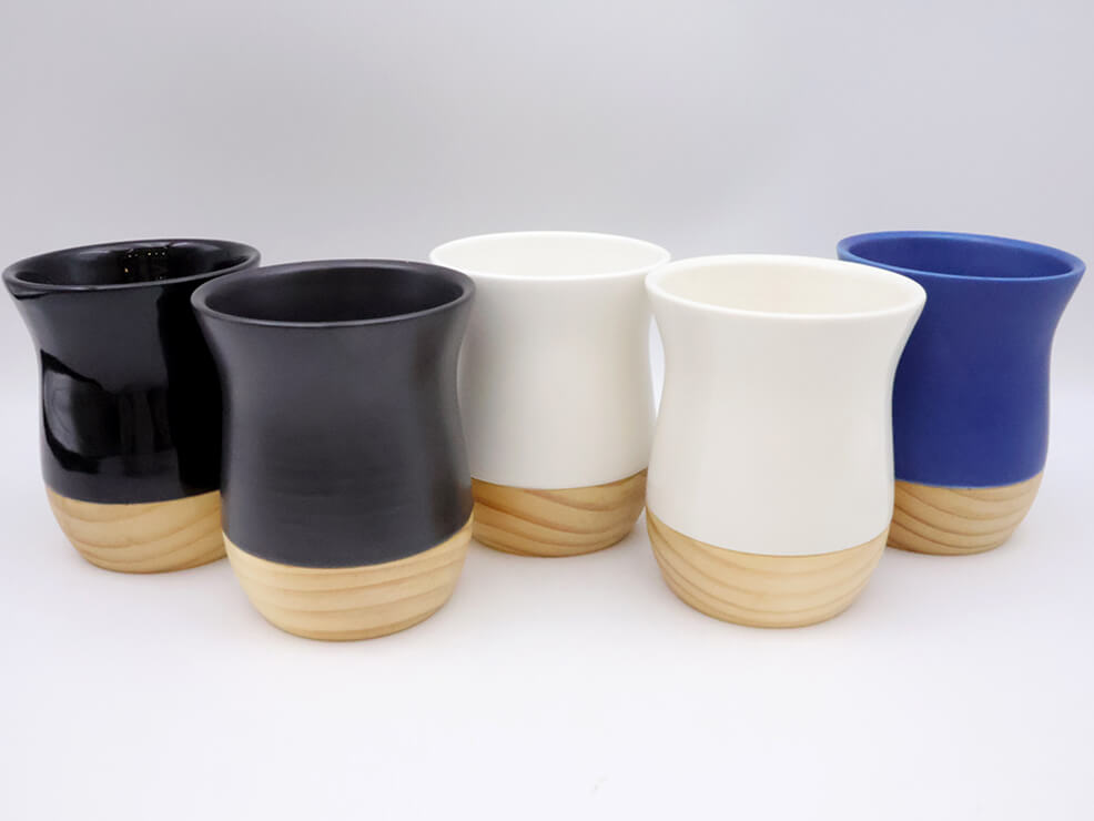 ceramic yerba mate gourd - glazed black