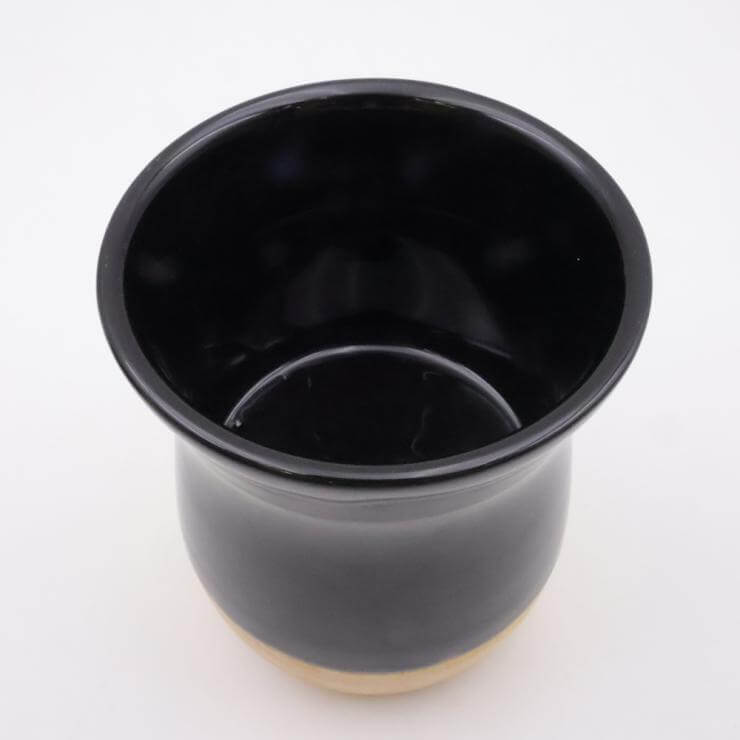 ceramic yerba mate gourd - glazed black