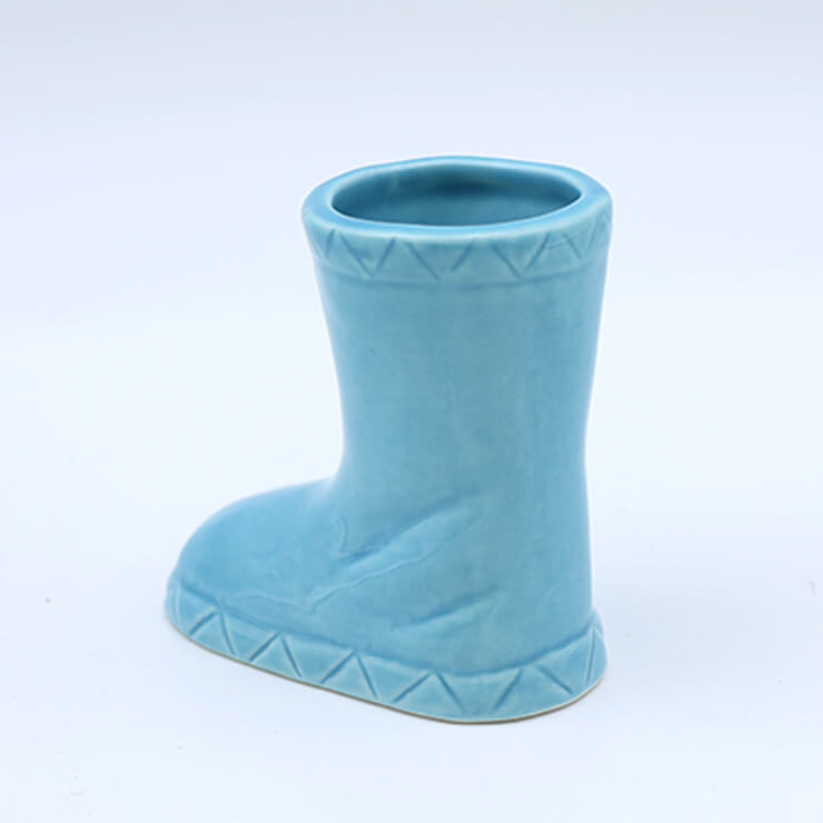 ceramic rainboot shot glass - blue