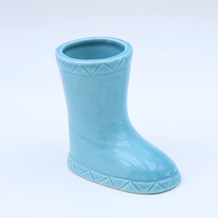 ceramic rainboot shot glass - blue