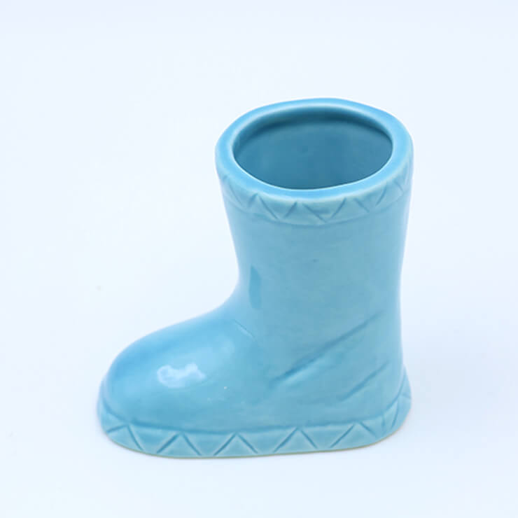 ceramic rainboot shot glass - blue