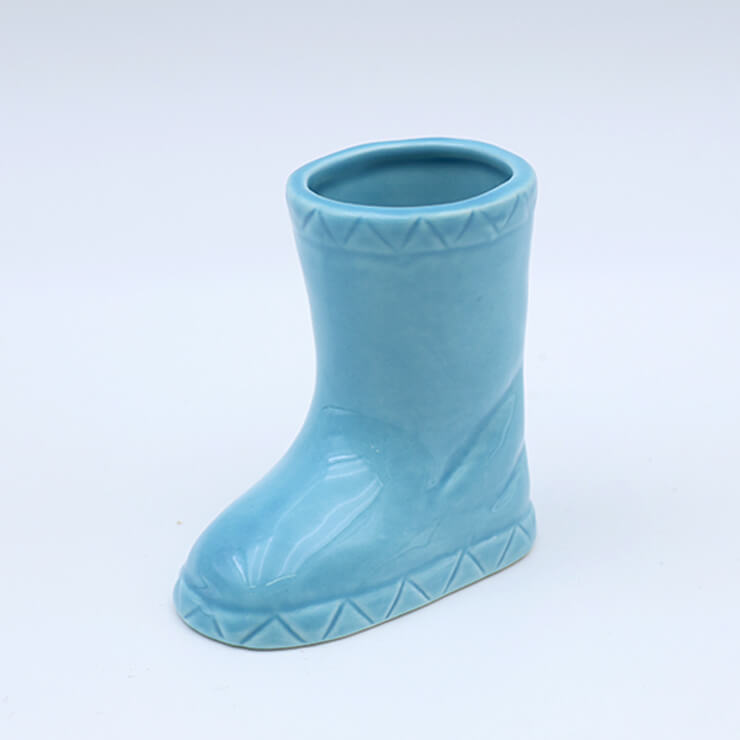 ceramic rainboot shot glass - blue