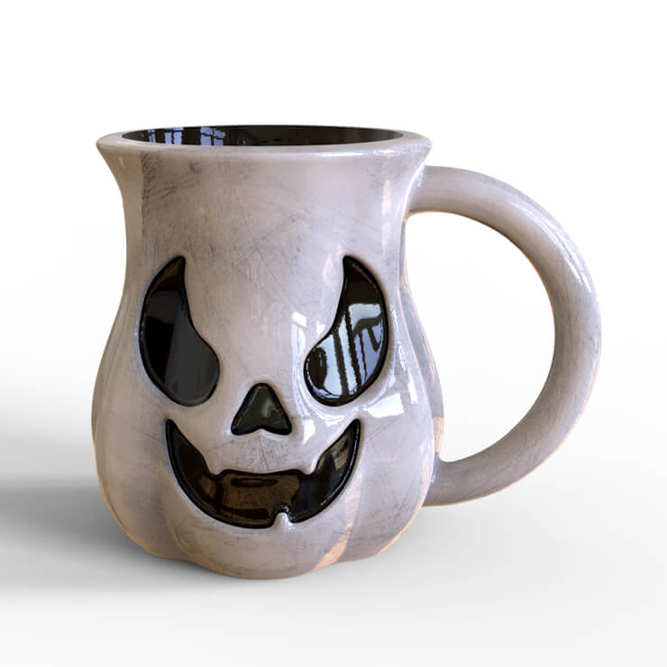 ceramic Halloween mug - white