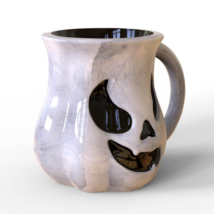 ceramic Halloween mug - white