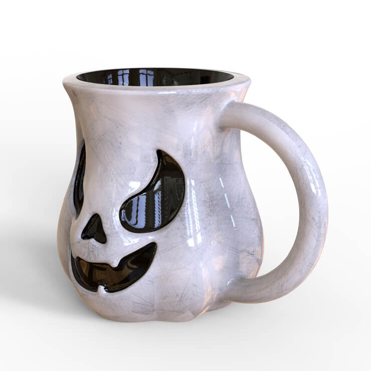 ceramic Halloween mug - white