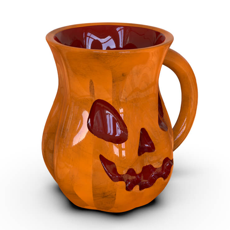 ceramic Halloween mug - orange
