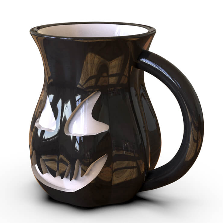 ceramic Halloween mug - black