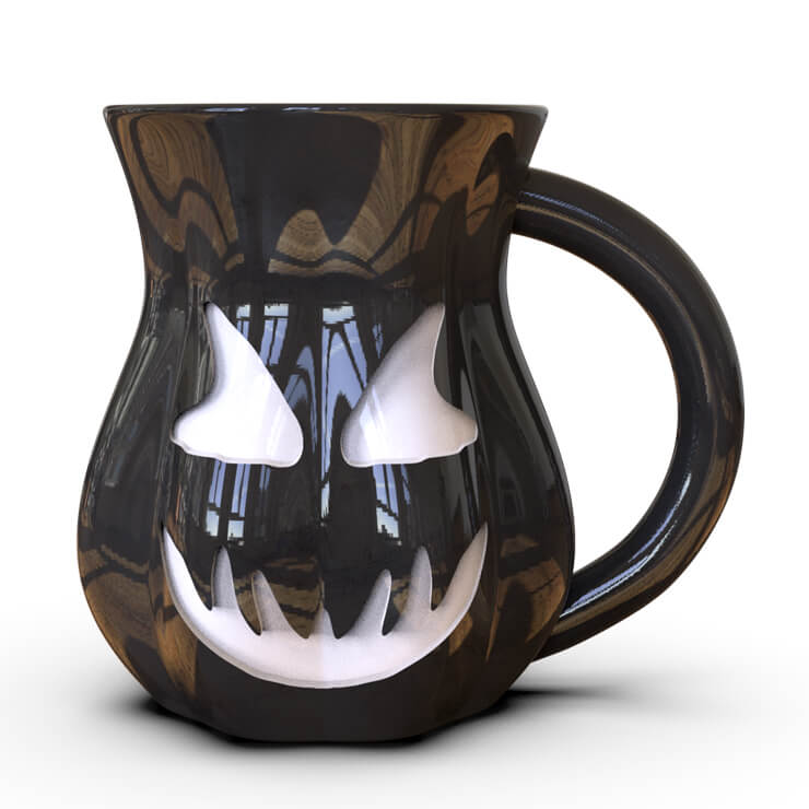 ceramic Halloween mug - black