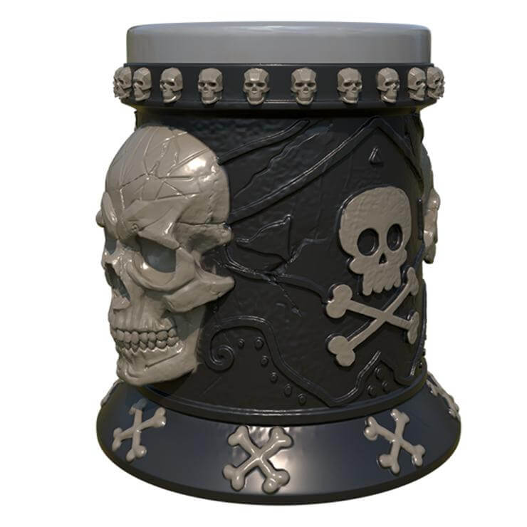 resin and stainless steel double wall Gothic poison death skulls beer mug