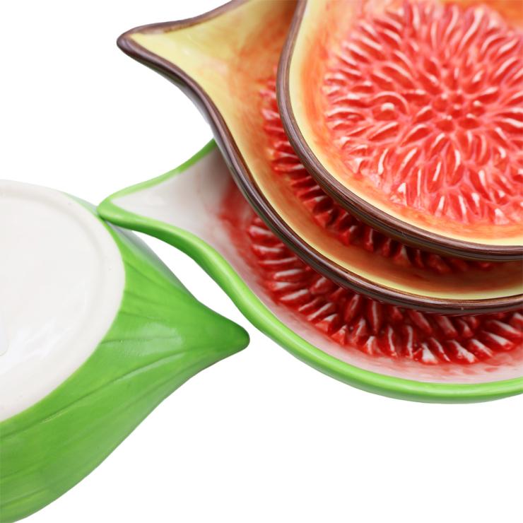 Red Fig Slice Ceramic Grinder Plate