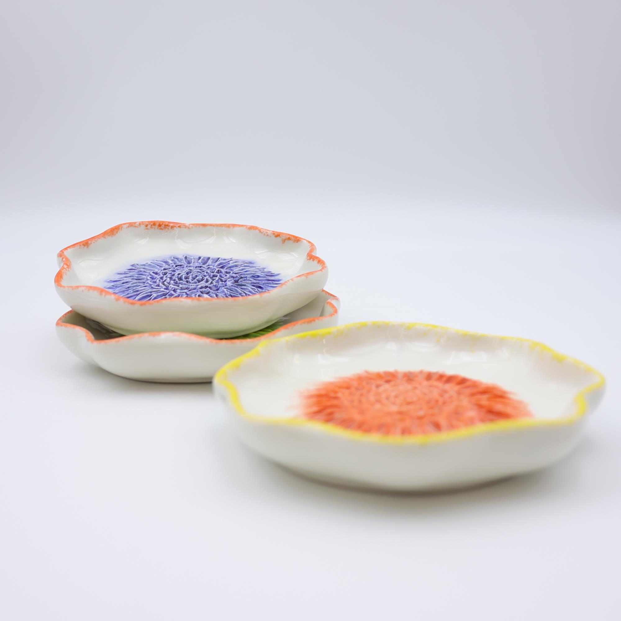 Purple Flower Ceramic Grater Plate