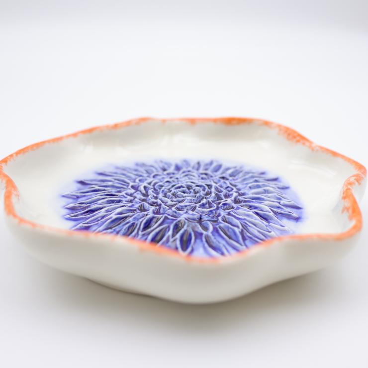Purple Flower Ceramic Grater Plate