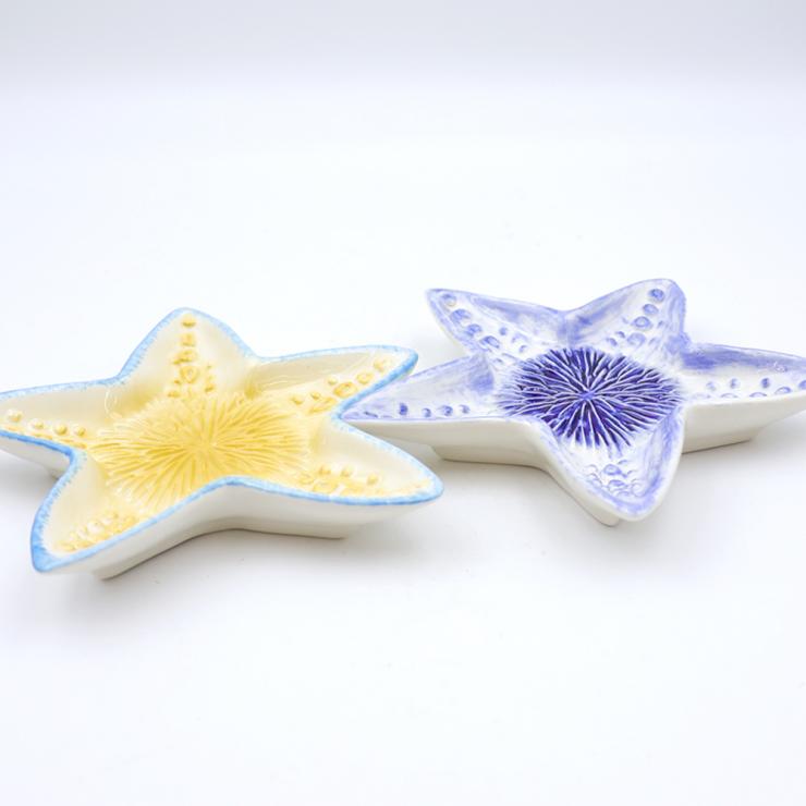Yellow Starfish Ceramic Grater Plate