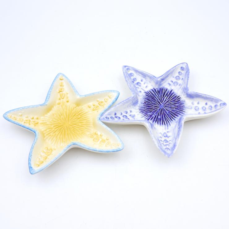 Blue Starfish Ceramic Grater Plate