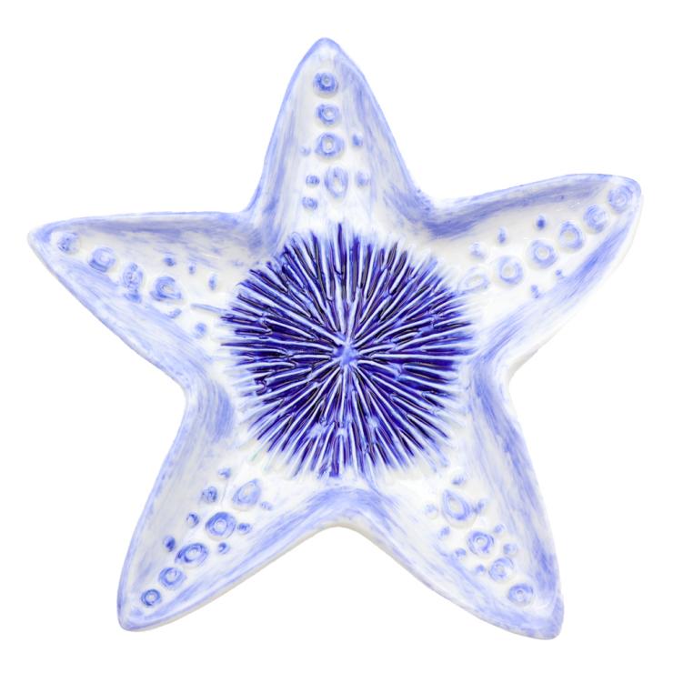 Blue Starfish Ceramic Grater Plate