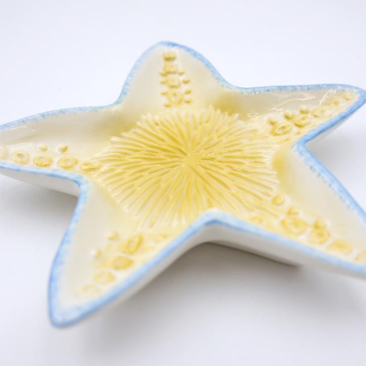 Yellow Starfish Ceramic Grater Plate