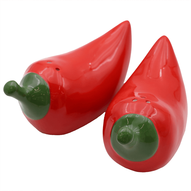 Ceramic Chili Pepper Salt & Pepper Shakers