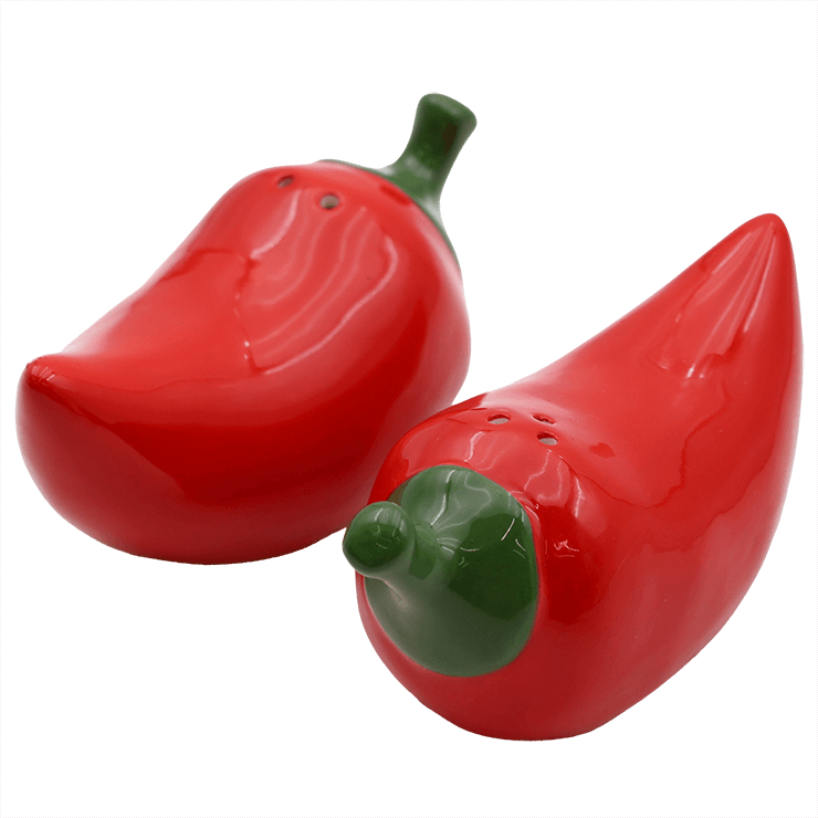 Ceramic Chili Pepper Salt & Pepper Shakers