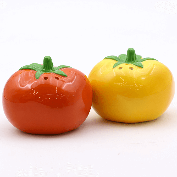 Ceramic Tomato Salt & Pepper Shakers