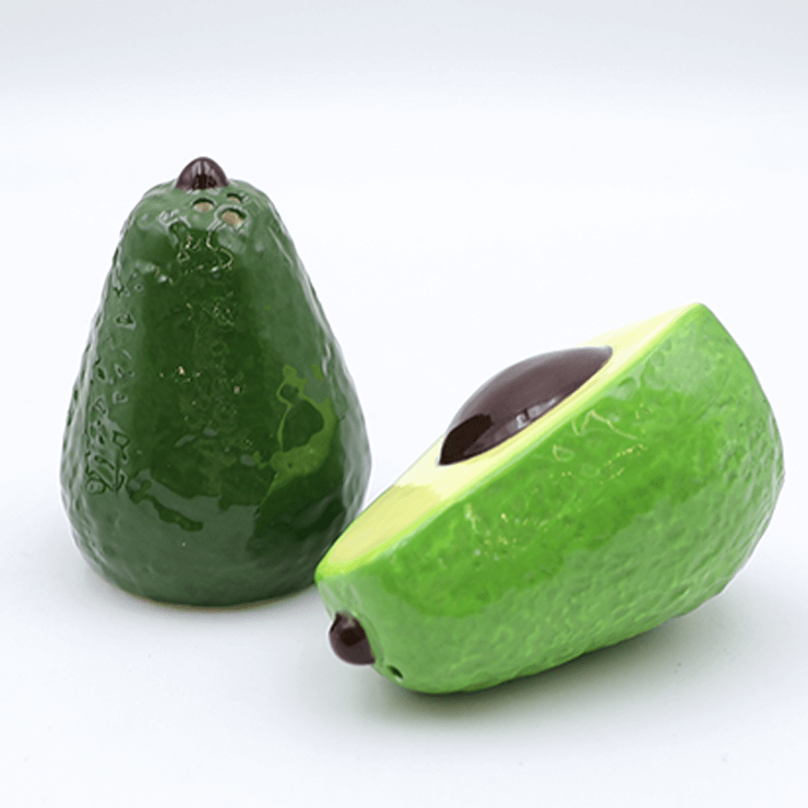 Ceramic Avocado Salt and Pepper Shakers