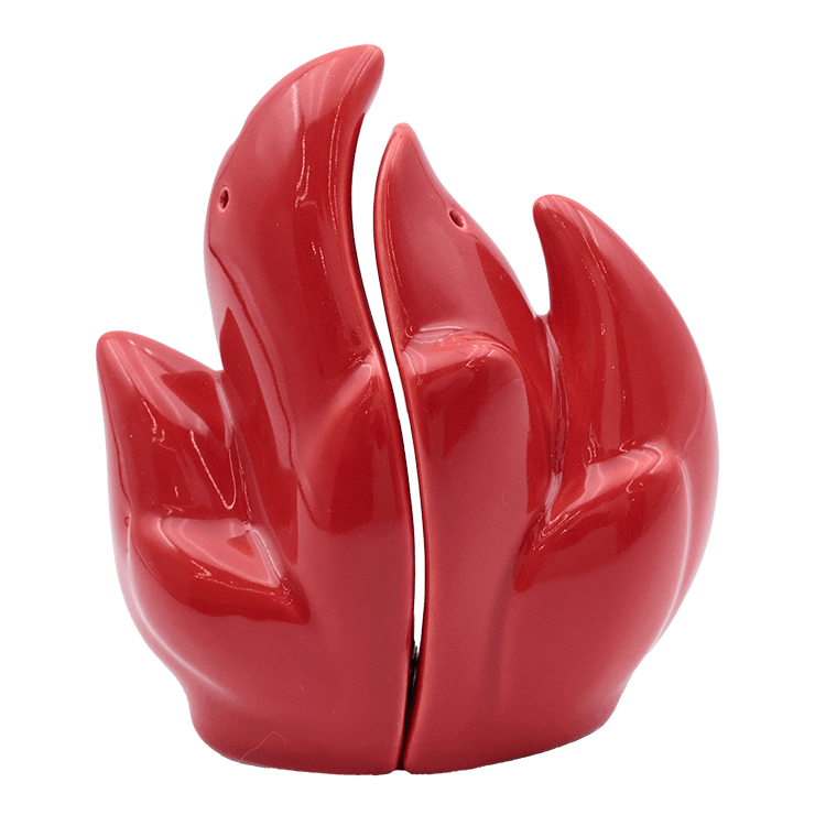 Ceramic Flame Salt and Pepper Shakers