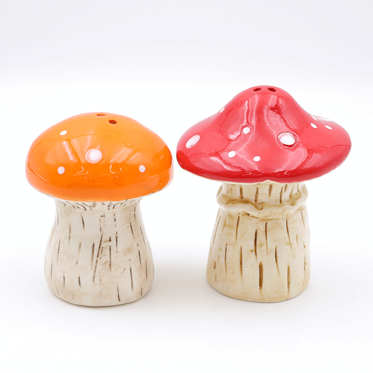 Ceramic Mushroom Salt and Pepper Shakers