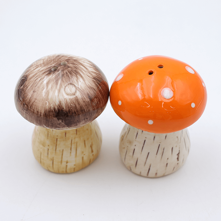 Ceramic Mushroom Salt and Pepper Shakers