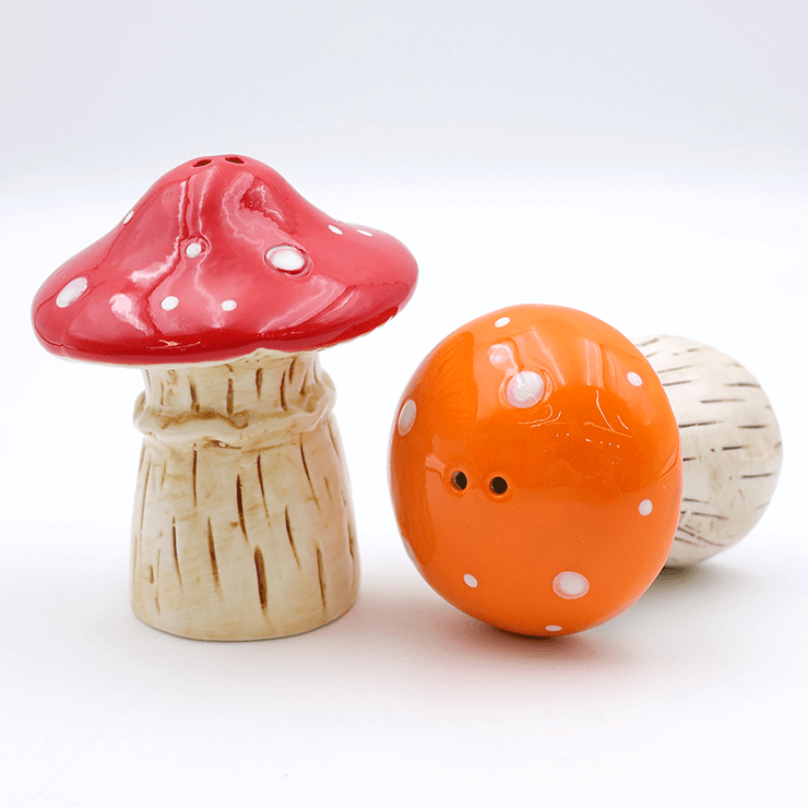 Ceramic Mushroom Salt and Pepper Shakers