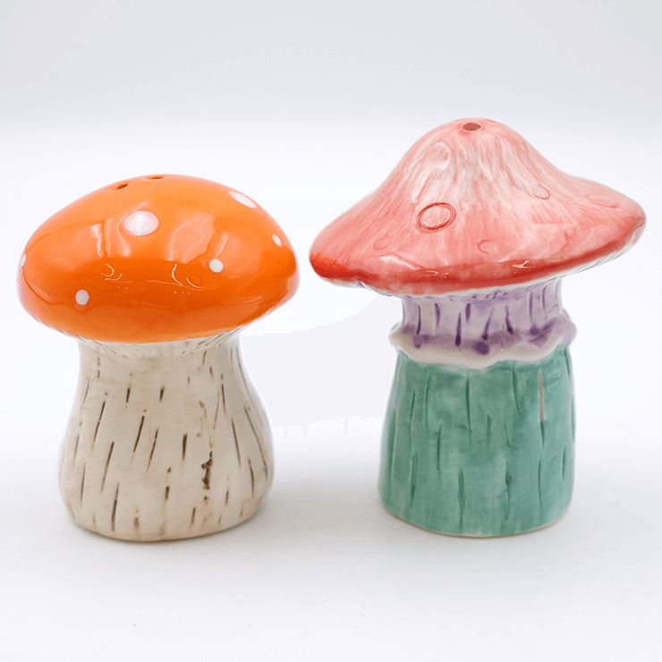 Ceramic Mushroom Salt and Pepper Shakers