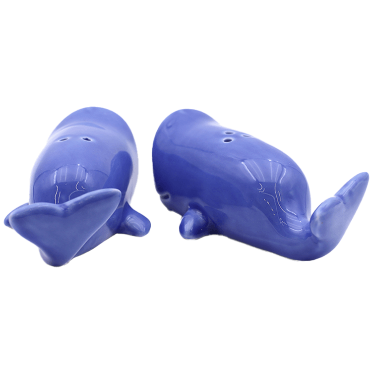 Ceramic Blue Whale Salt and Pepper Shakers