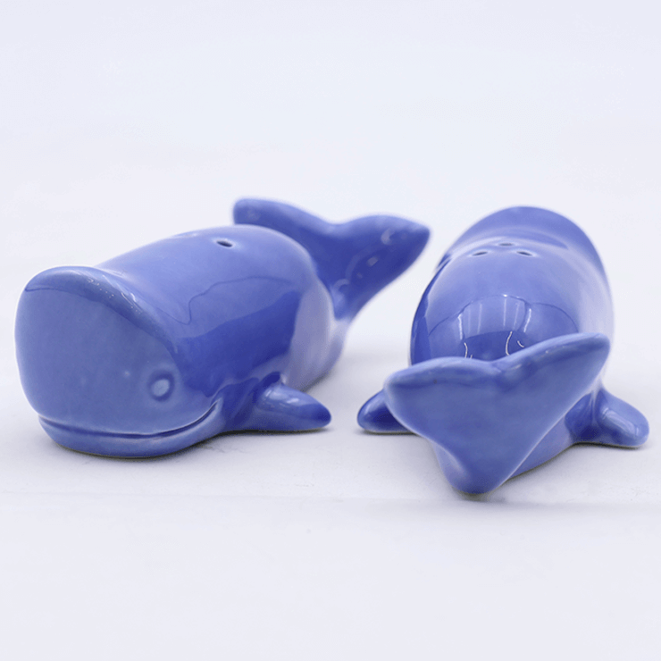 Ceramic Blue Whale Salt and Pepper Shakers